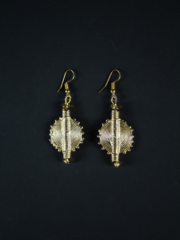 Boucles d'oreilles en Poids Akan Soleil