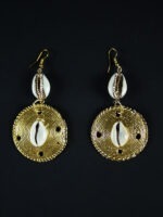 Boucles d'oreilles en Poids Akan et cauris