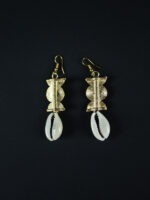 Boucles d'oreilles en Poids Akan et cauris