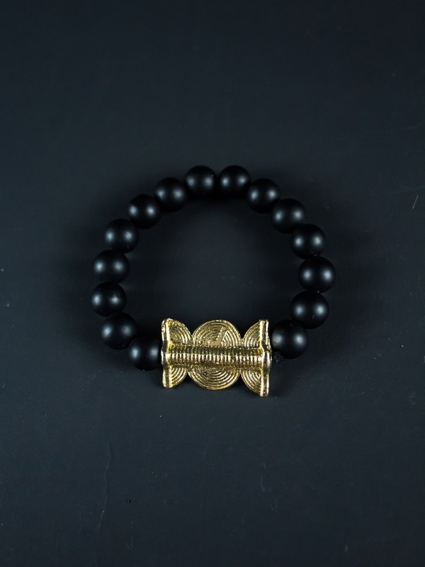 Bracelet avec perles en pierre et Poids Akan Tam-tam