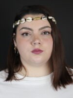 Collier mixte en cauris, perles et poids Akan – Bijou de tête-Bijou modulable