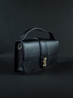 GRAND SAC EN CUIR NOIR RECTANGULAIRE AVEC POIDS AKAN