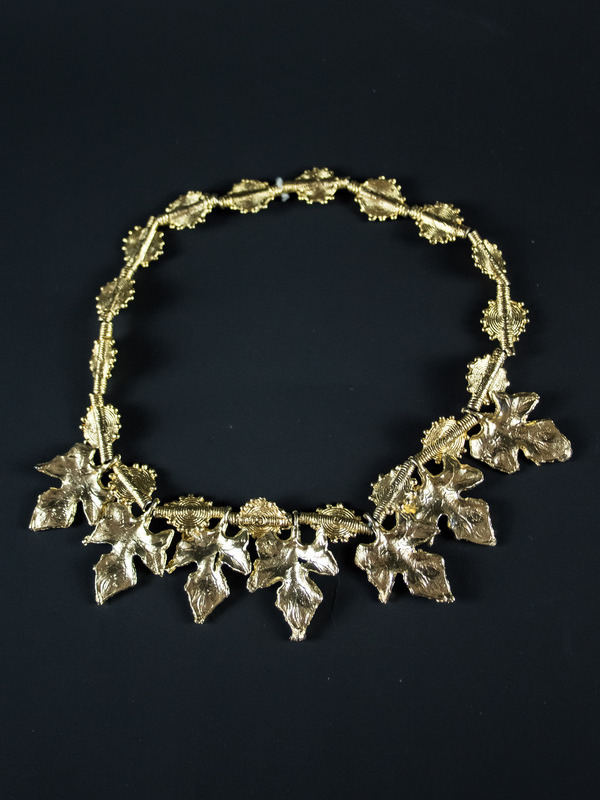 Collier mixte en Poids Akan feuille – Bijou de tête-Bijou modulable