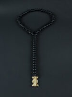 Collier mixte noir style cravate avec un Poids Akan Tam-tam