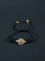 Bracelet cordon ficelle et Poids Akan Soleil