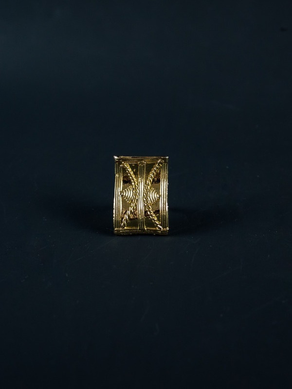 Bague en Poids Akan rectangulaire