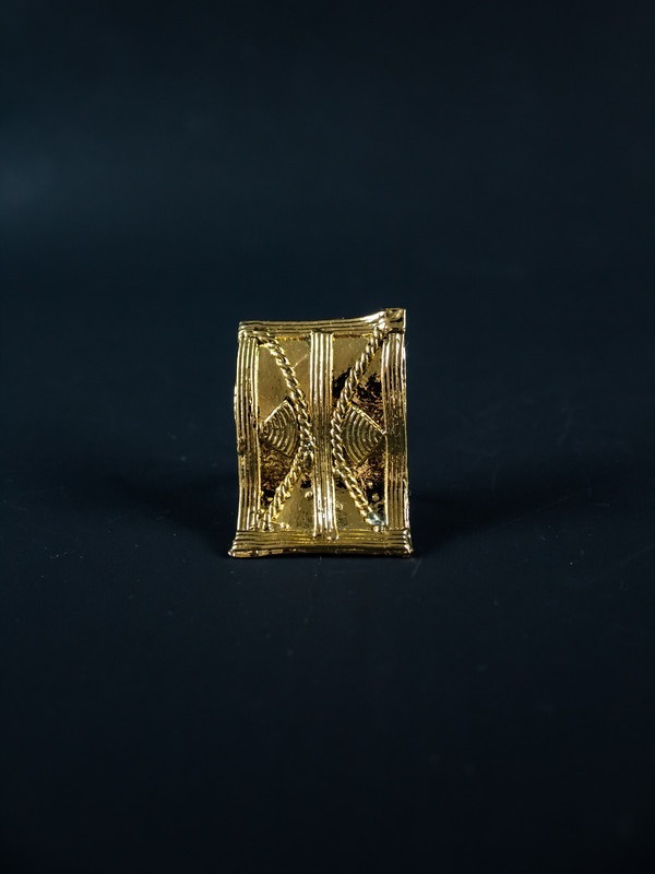 Bague en Poids Akan rectangulaire - Grand format