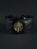 Ceinture en cuir noir avec Poids Akan
