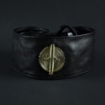 Ceinture en cuir noir avec Poids Akan – Jojo Création