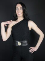 Ceinture en cuir noir avec Poids Akan
