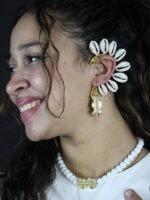 Collier mixte blanc avec un Poids Akan