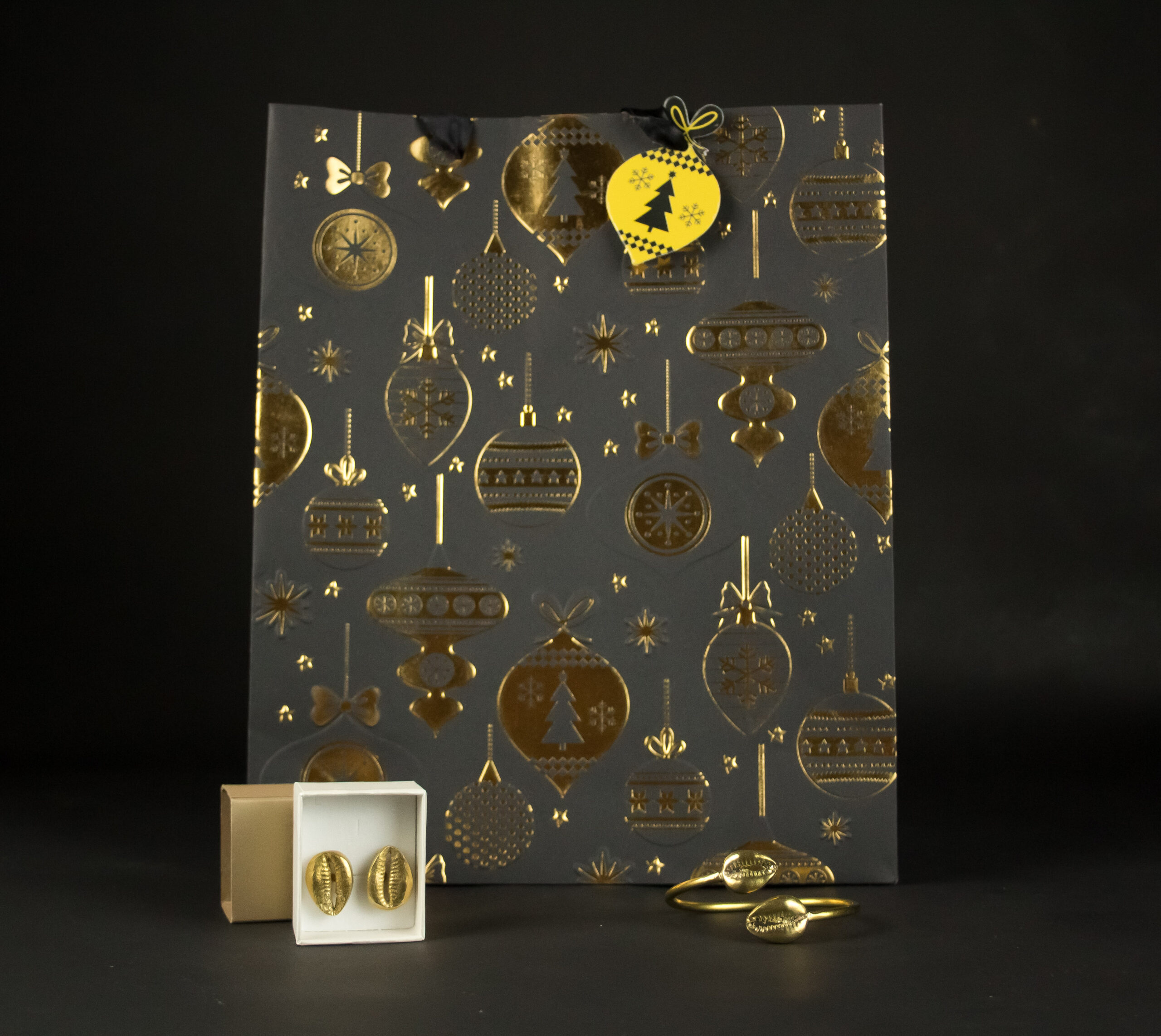 Coffret Bague et Bracelet - Cauris en bronze – Bague Cauris jumeaux